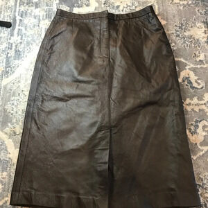 Leather clio chocolate brown skirt